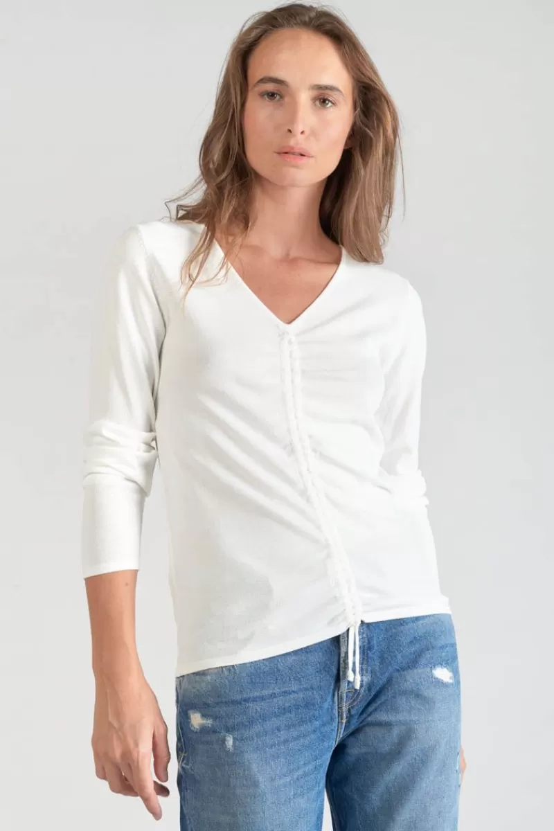 pull_duni_blanc_5.webp Le Temps des Cerises Pulls & Sweats & Cardigans-Pull Duni Blanc White