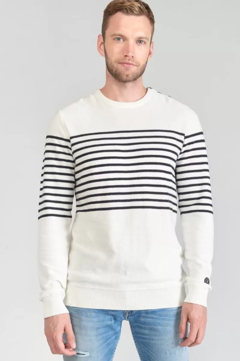 pull_loral_mariniere_2.webp Le Temps des Cerises Pulls & Cardigans-Pull Loral Mariniere Off White