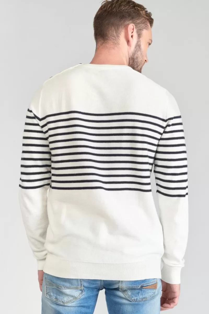 pull_loral_mariniere_3.webp Le Temps des Cerises Pulls & Cardigans-Pull Loral Mariniere Off White