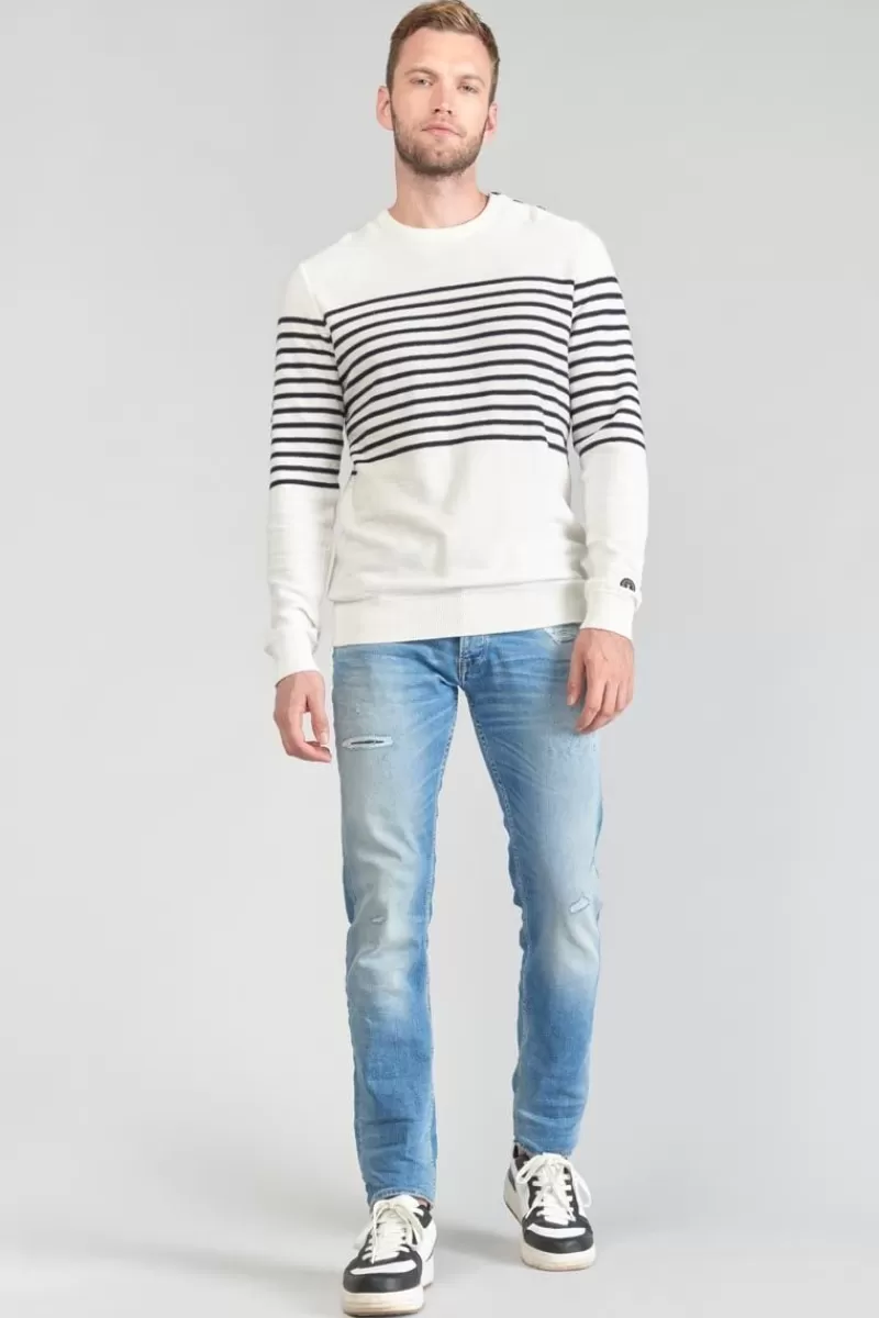 pull_loral_mariniere_6.webp Le Temps des Cerises Pulls & Cardigans-Pull Loral Mariniere Off White