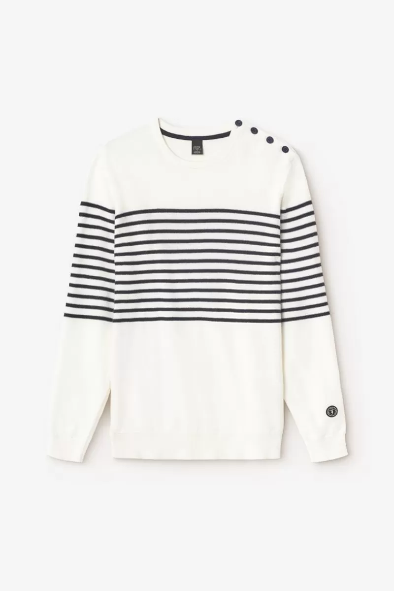 pull_loral_mariniere_7.webp Le Temps des Cerises Pulls & Cardigans-Pull Loral Mariniere Off White