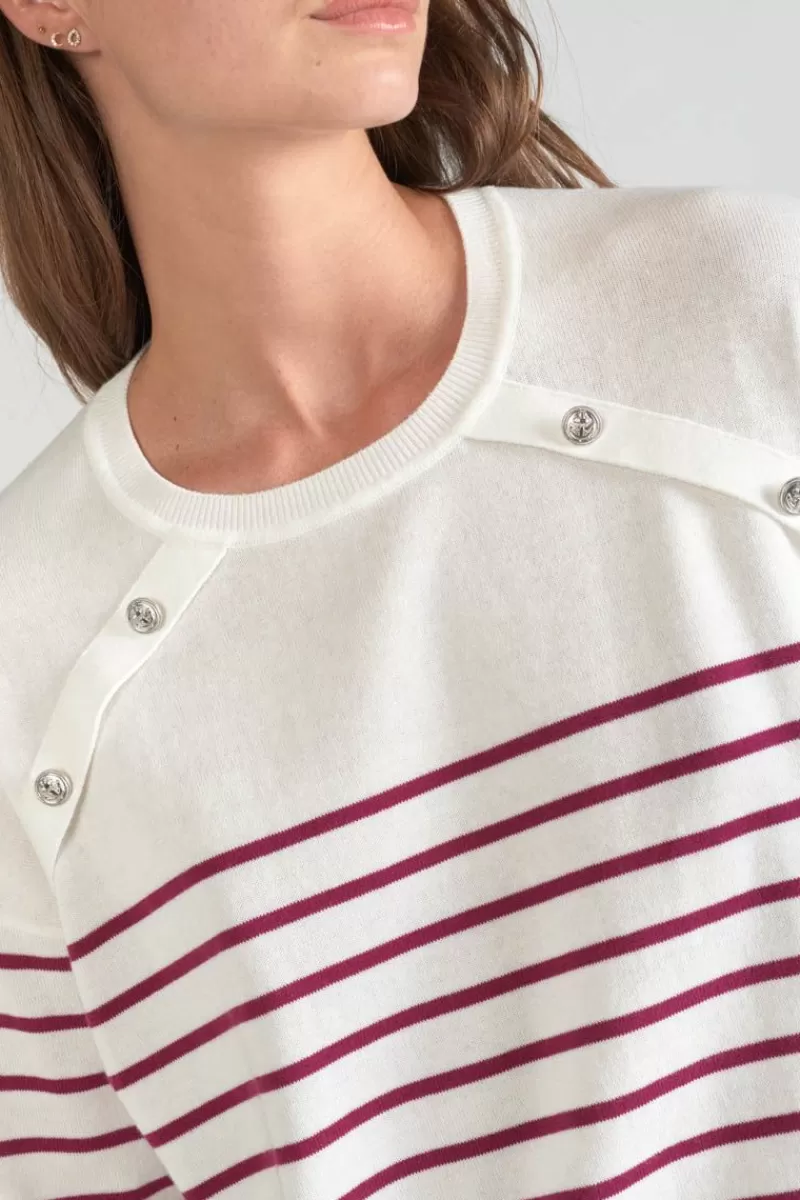 pull_mareva_mariniere_prune_2.webp Le Temps des Cerises Pulls & Sweats & Cardigans-Pull Mareva Mariniere Prune Aster