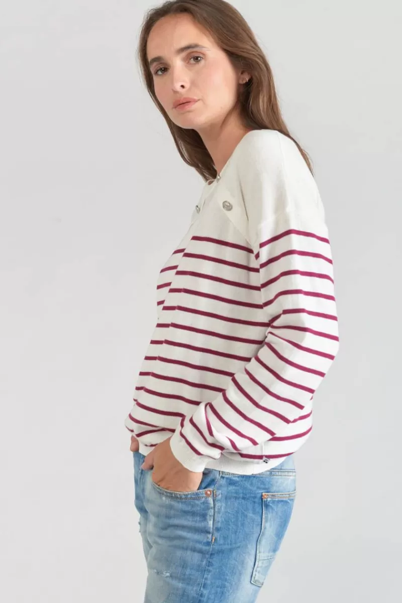 pull_mareva_mariniere_prune_4.webp Le Temps des Cerises Pulls & Sweats & Cardigans-Pull Mareva Mariniere Prune Aster