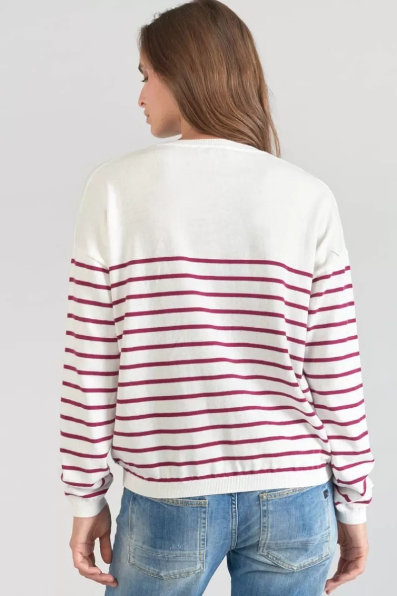 pull_mareva_mariniere_prune_5.webp Le Temps des Cerises Pulls & Sweats & Cardigans-Pull Mareva Mariniere Prune Aster