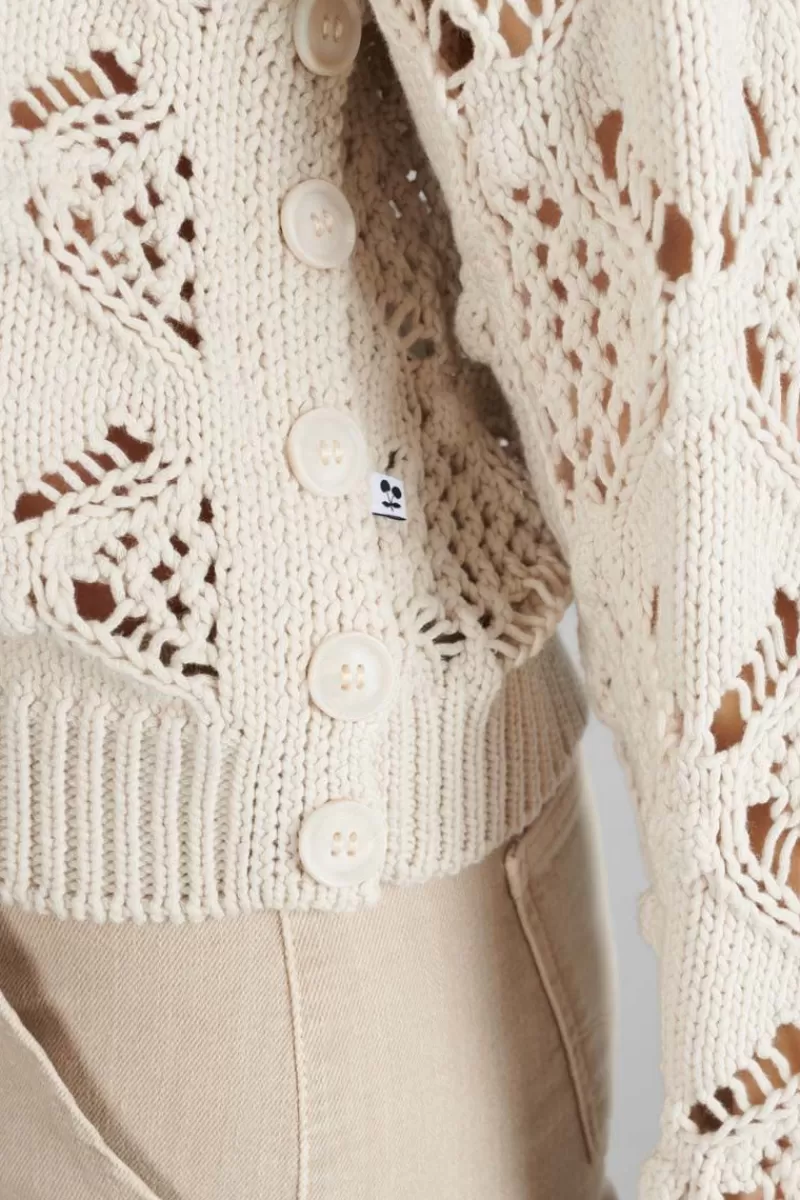pull_poots_ajoure_sable_2.webp Le Temps des Cerises Pulls & Sweats & Cardigans-Pull Poots Ajoure Sable Sand