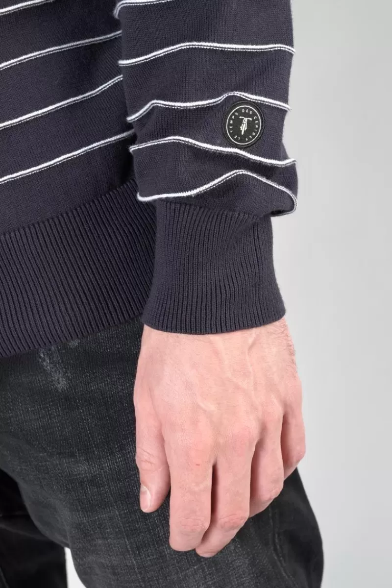 pull_vogel_bleu_nuit_a_rayures_2.webp Le Temps des Cerises Pulls & Cardigans-Pull Vogel Bleu Nuit A Rayures Galaxy