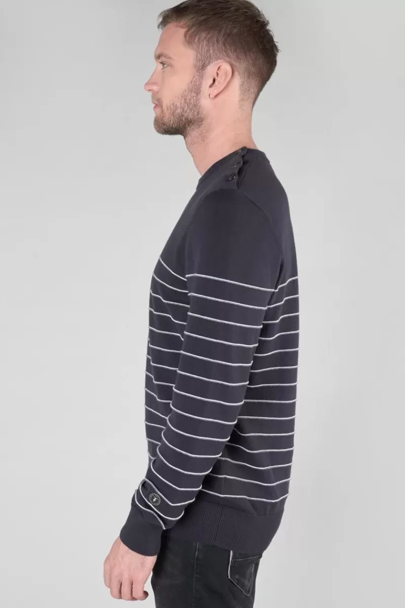 pull_vogel_bleu_nuit_a_rayures_3.webp Le Temps des Cerises Pulls & Cardigans-Pull Vogel Bleu Nuit A Rayures Galaxy