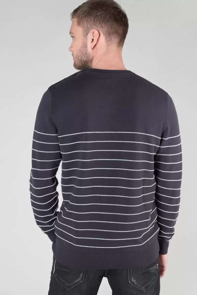 pull_vogel_bleu_nuit_a_rayures_4.webp Le Temps des Cerises Pulls & Cardigans-Pull Vogel Bleu Nuit A Rayures Galaxy