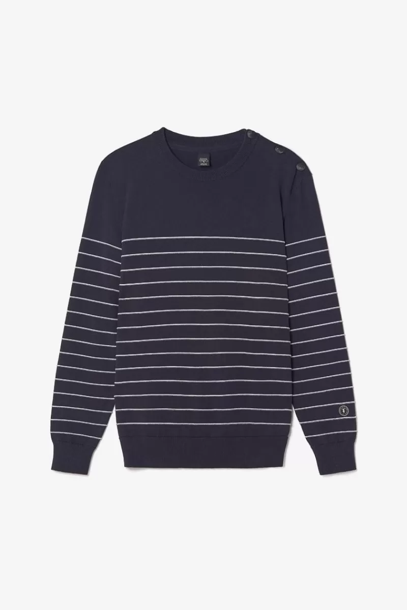 pull_vogel_bleu_nuit_a_rayures_6.webp Le Temps des Cerises Pulls & Cardigans-Pull Vogel Bleu Nuit A Rayures Galaxy