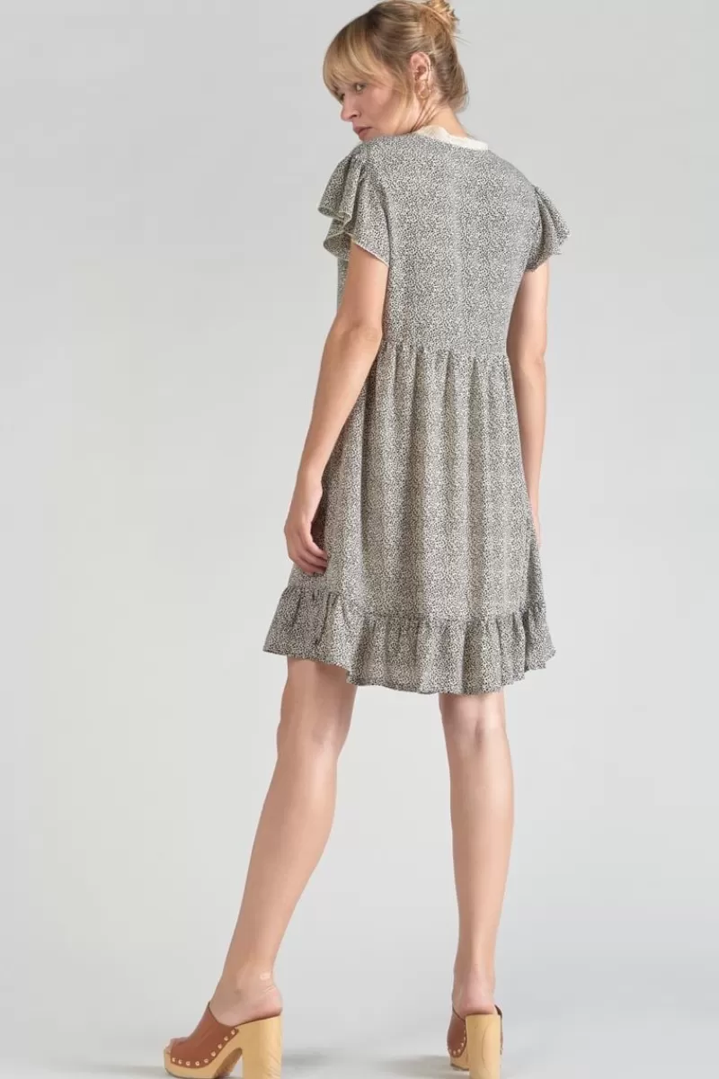 robe_aliette_a_motif_et_noir_2.webp Le Temps des Cerises Robes-Robe Aliette A Motif Et Noir Beige