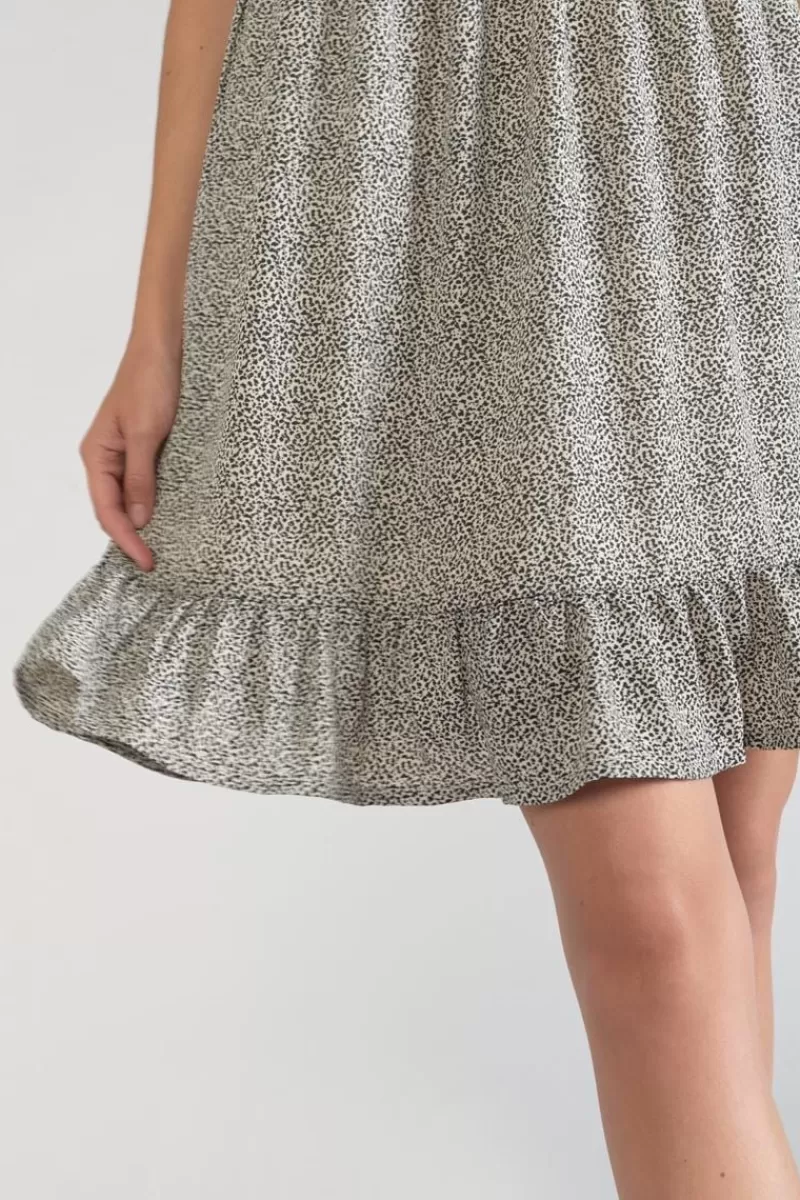 robe_aliette_a_motif_et_noir_3.webp Le Temps des Cerises Robes-Robe Aliette A Motif Et Noir Beige