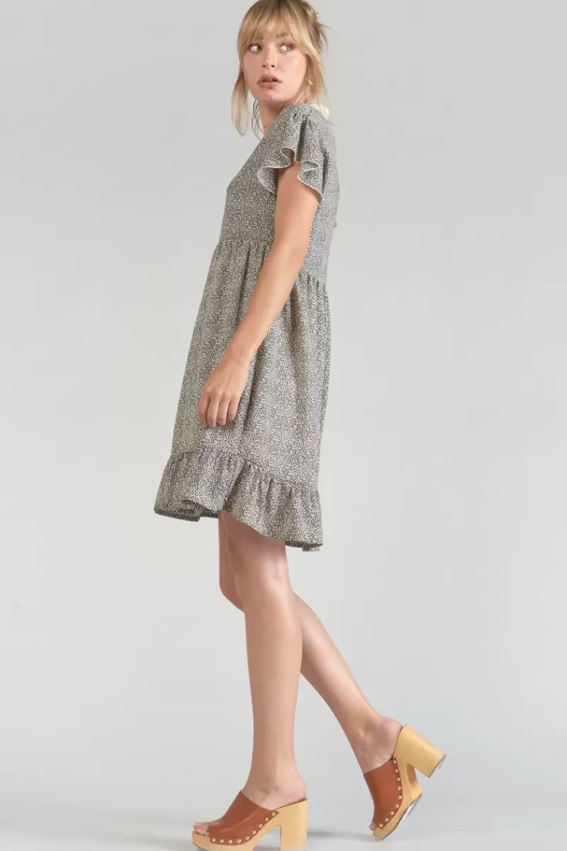 robe_aliette_a_motif_et_noir_4.webp Le Temps des Cerises Robes-Robe Aliette A Motif Et Noir Beige