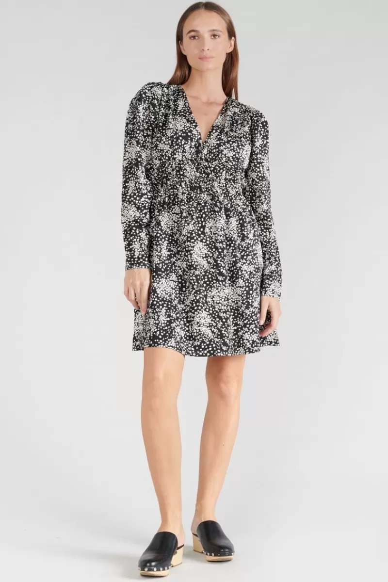 robe_edwina_a_motif_fleuri_noir_et_blanc_5.webp Le Temps des Cerises Robes-Robe Edwina A Motif Fleuri Noir Et Blanc Black Flower