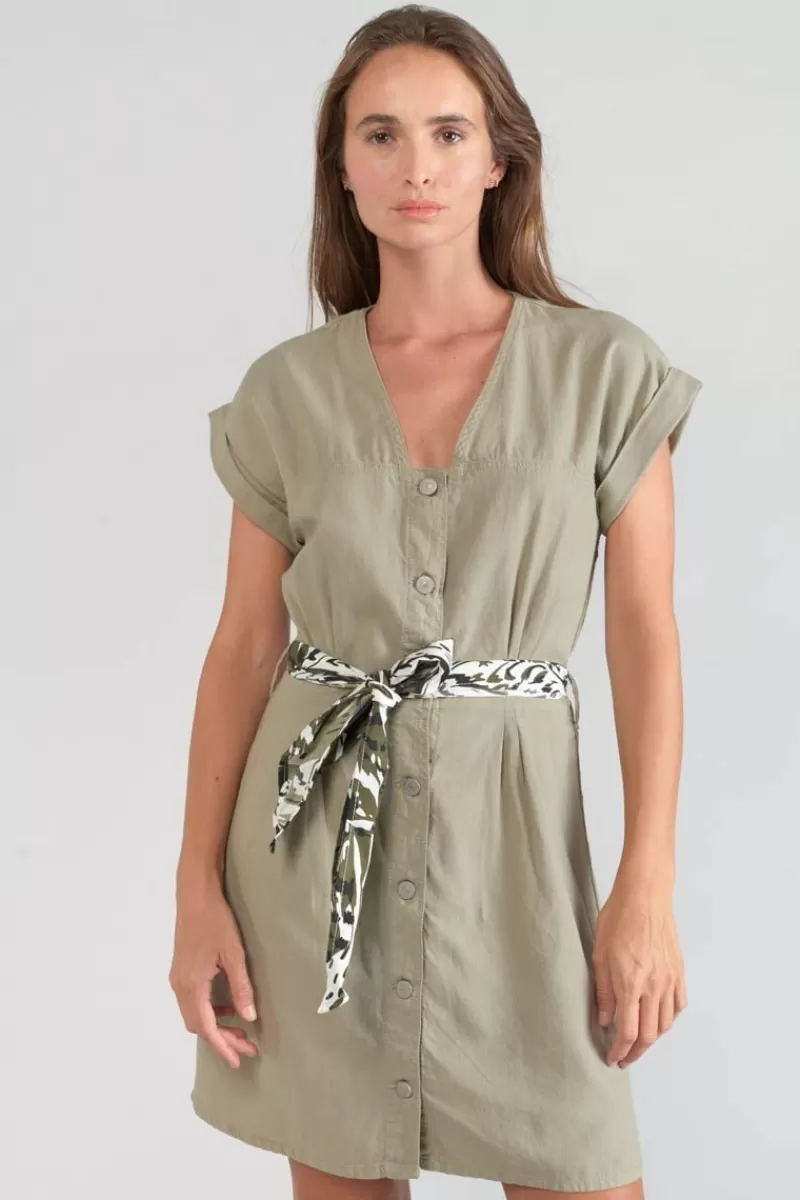 robe_eourres_kaki_clair_2.webp Le Temps des Cerises Robes-Robe Eourres Kaki Clair Sea Spray