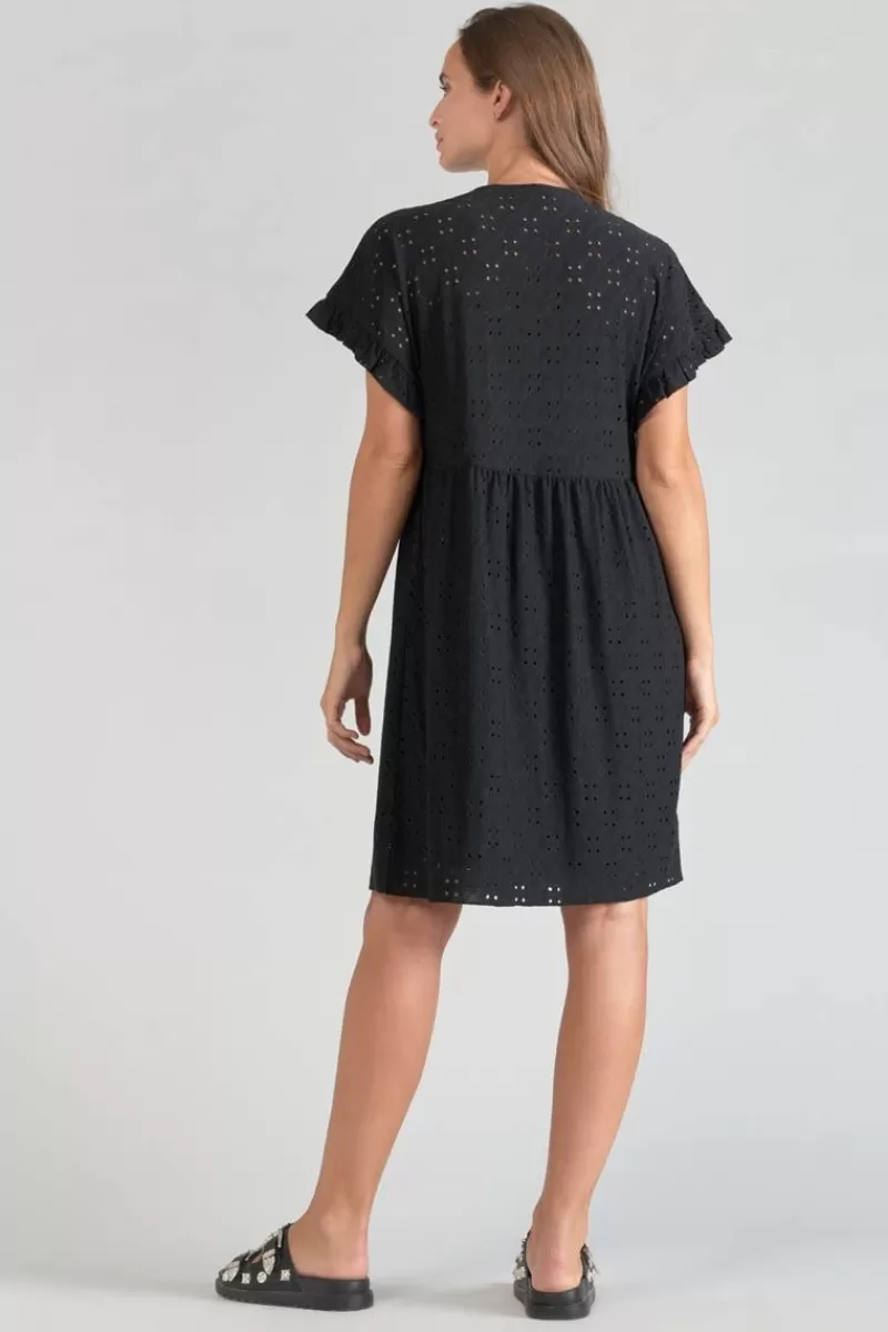 Le Temps des Cerises Robes-Robe Lia Ajouree Noire Black