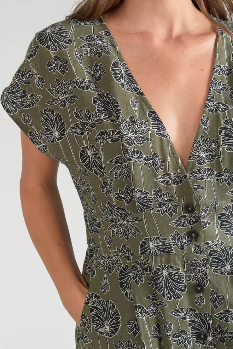 robe_longue_croft_kaki_a_motif_fleuri_2.webp Le Temps des Cerises Robes-Robe Longue Croft Kaki A Motif Fleuri Lizard