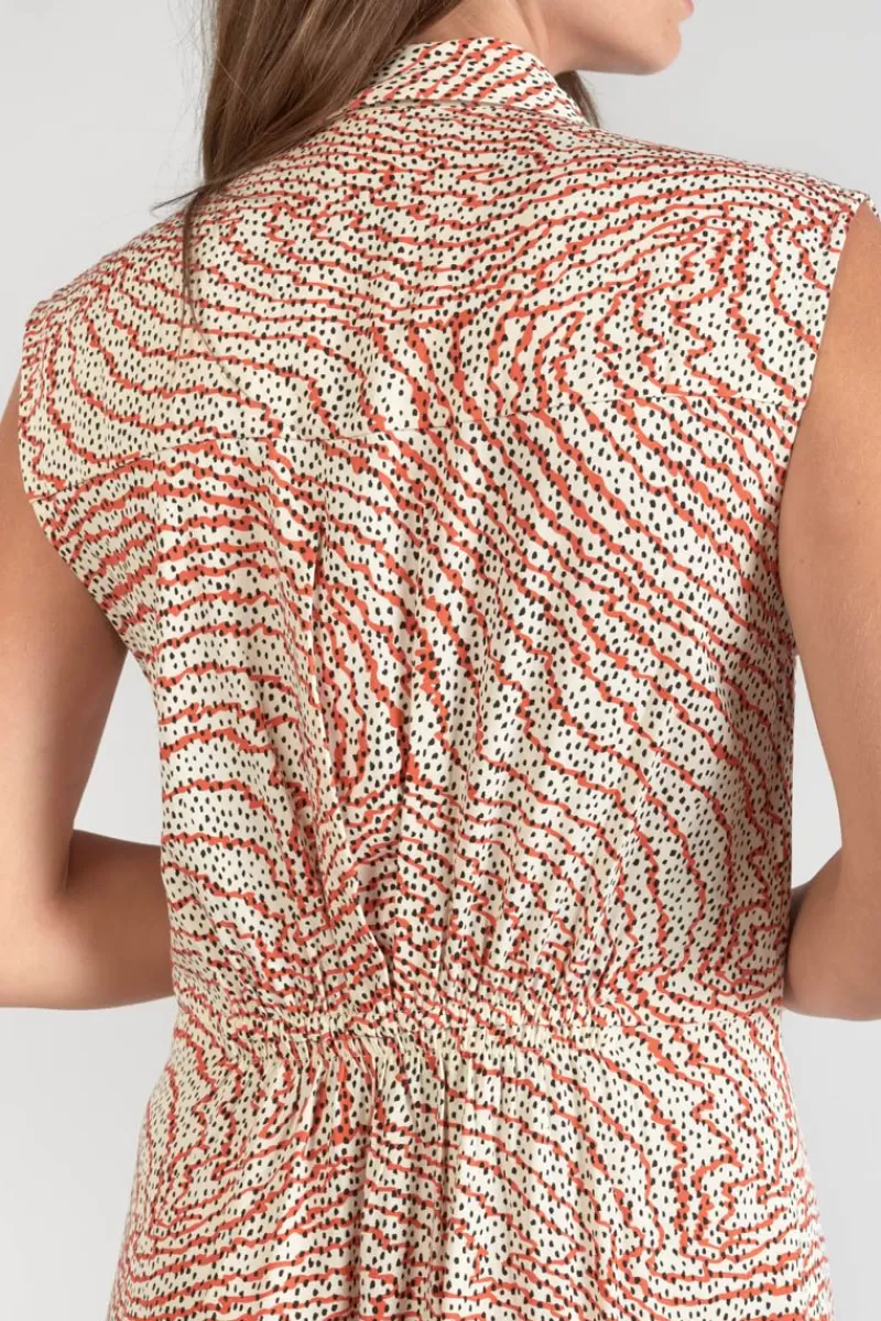 robe_longue_cuoco_a_motif_orange_et_noir_2.webp Le Temps des Cerises Robes-Robe Longue Cuoco A Motif Orange Et Noir Orange Zebra