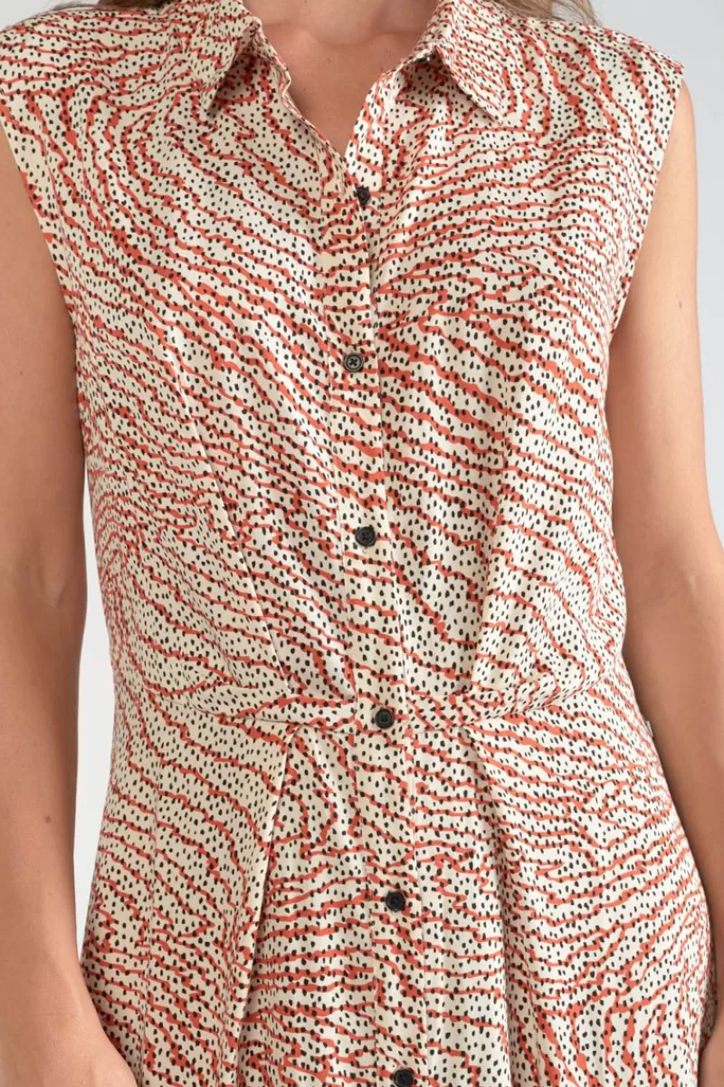 robe_longue_cuoco_a_motif_orange_et_noir_3.webp Le Temps des Cerises Robes-Robe Longue Cuoco A Motif Orange Et Noir Orange Zebra