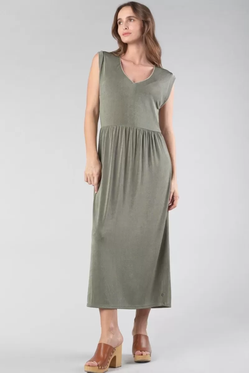 Le Temps des Cerises Robes-Robe Longue Nata Kaki Lizard