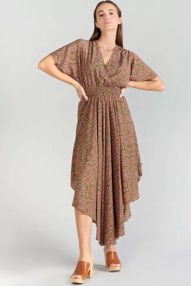 robe_longue_yaka_kaki_a_motif_fleuri_2.webp Le Temps des Cerises Robes-Robe Longue Yaka Kaki A Motif Fleuri Khaki Flowers