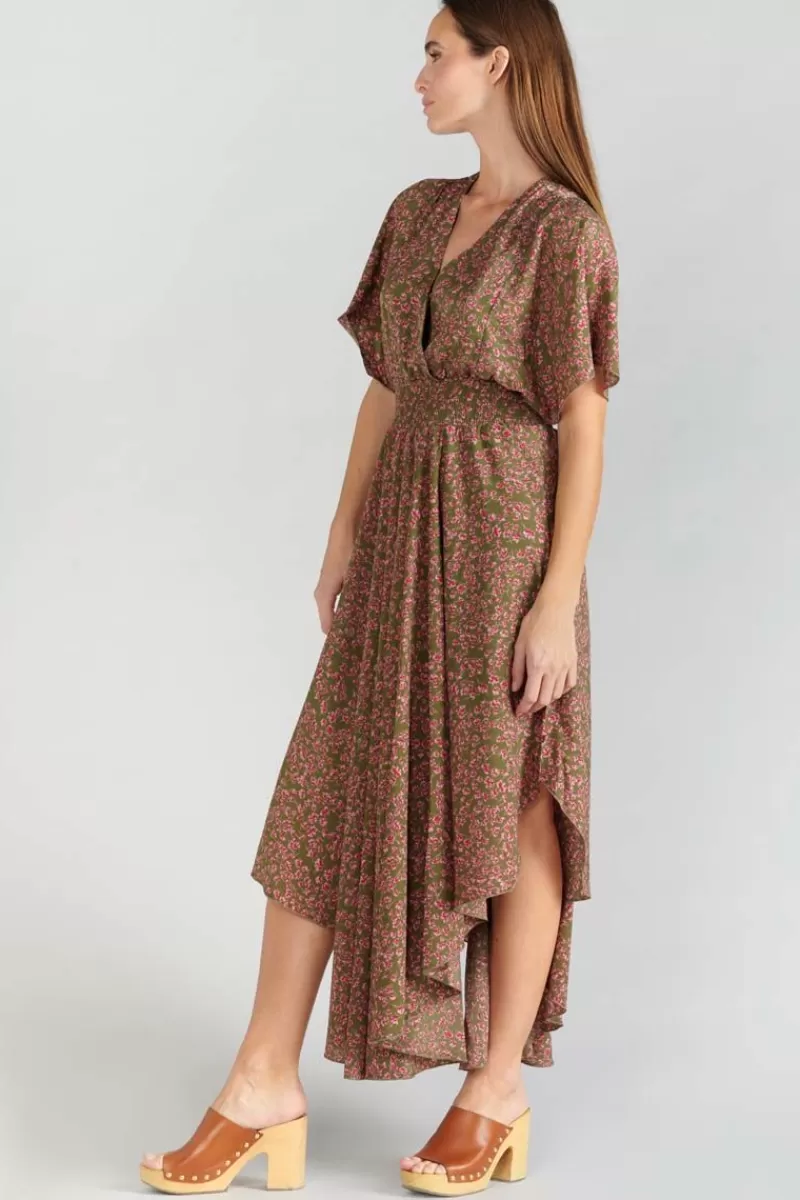robe_longue_yaka_kaki_a_motif_fleuri_3.webp Le Temps des Cerises Robes-Robe Longue Yaka Kaki A Motif Fleuri Khaki Flowers