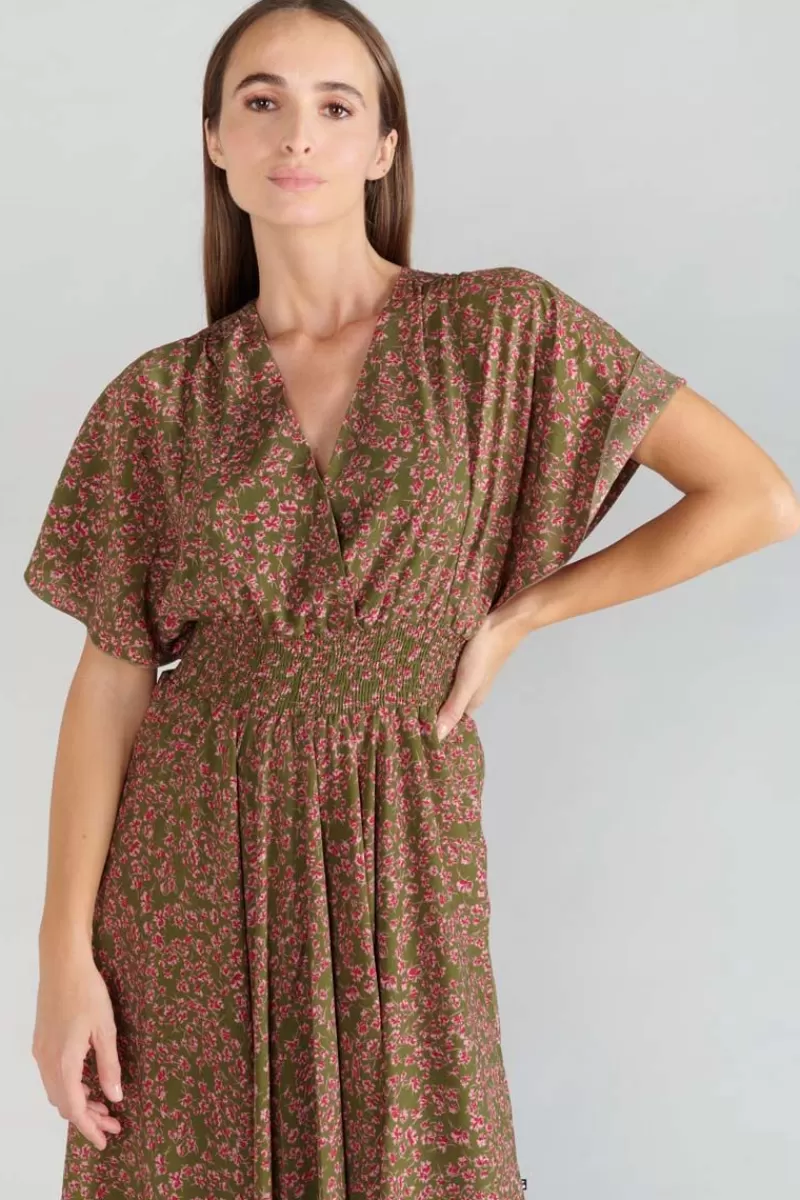 robe_longue_yaka_kaki_a_motif_fleuri_4.webp Le Temps des Cerises Robes-Robe Longue Yaka Kaki A Motif Fleuri Khaki Flowers