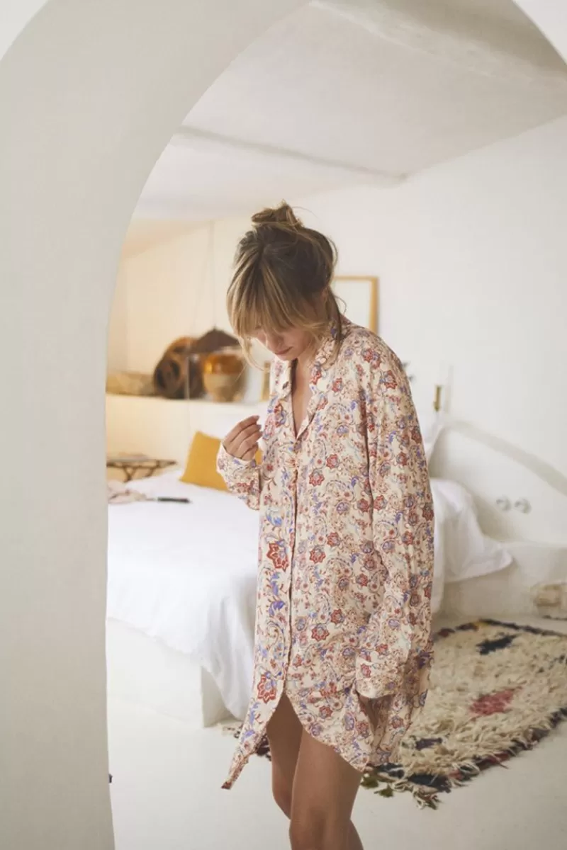 Le Temps des Cerises Robes-Robe-Chemise Tita A Motif Cachemire Pomelo