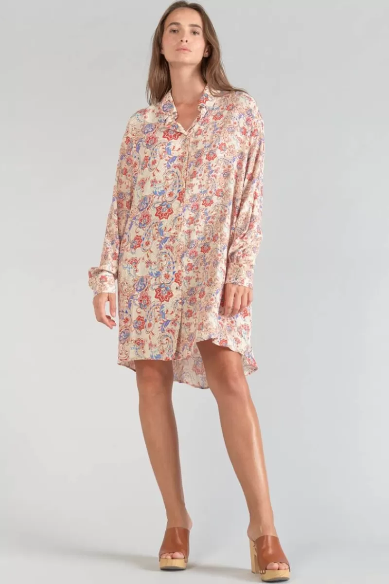 Le Temps des Cerises Robes-Robe-Chemise Tita A Motif Cachemire Pomelo