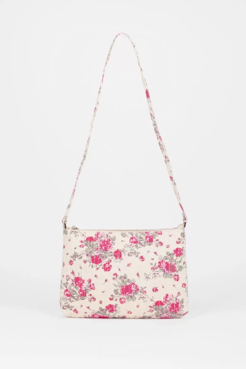 Le Temps des Cerises Sacs & Portefeuilles-Sac A Bandouliere Lauri A Motif Fleuri Rose Pink