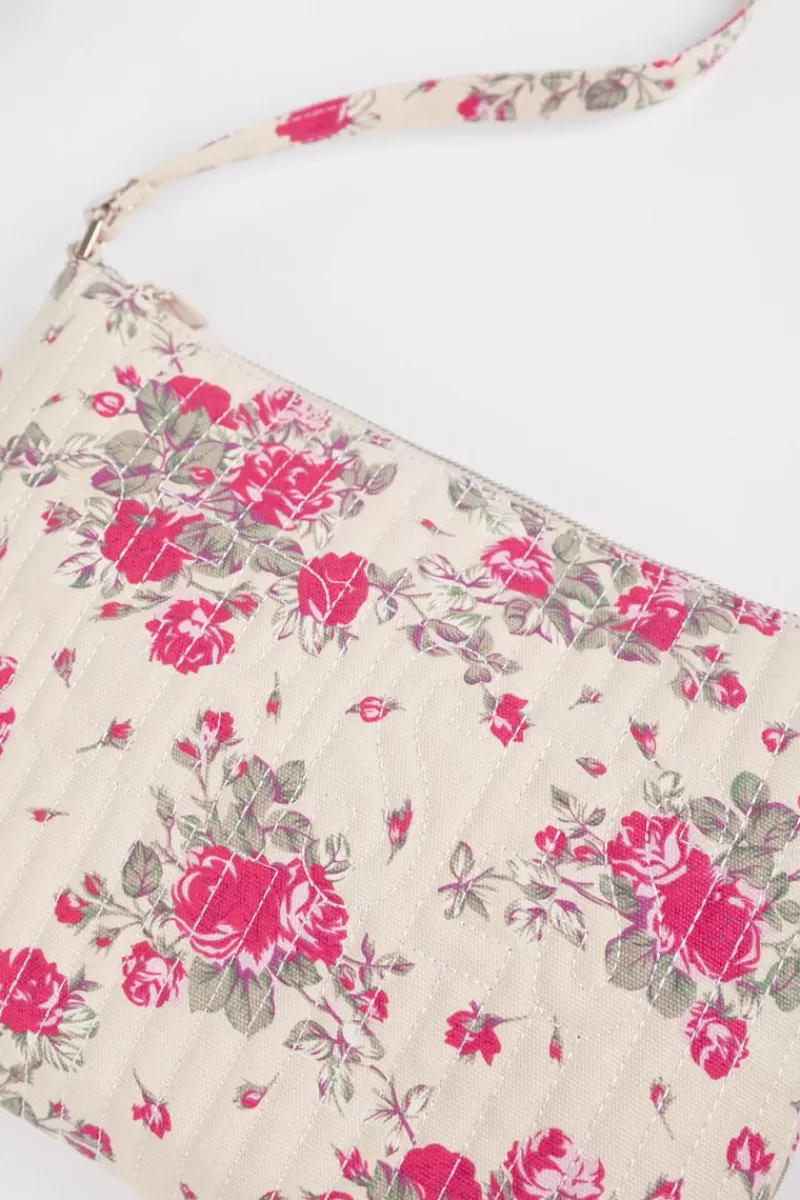 Le Temps des Cerises Sacs & Portefeuilles-Sac A Bandouliere Lauri A Motif Fleuri Rose Pink