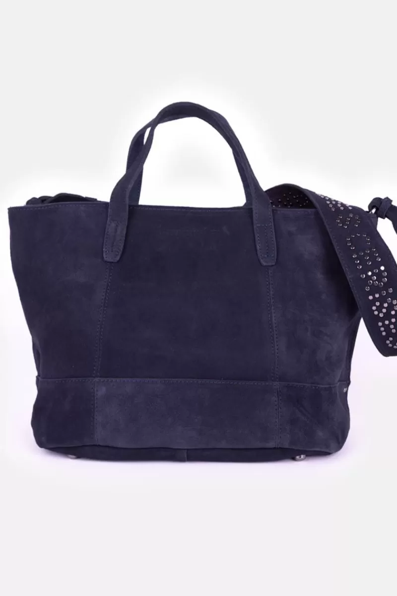 Le Temps des Cerises Sacs & Portefeuilles-Sac Astier En Cuir Suede Bleu Nuit Marine