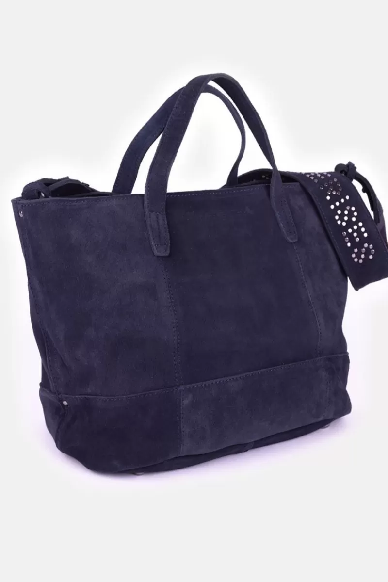 Le Temps des Cerises Sacs & Portefeuilles-Sac Astier En Cuir Suede Bleu Nuit Marine