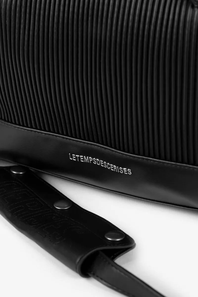 Le Temps des Cerises Sacs & Portefeuilles-Sac Bowling Isaia Noir Plisse Black