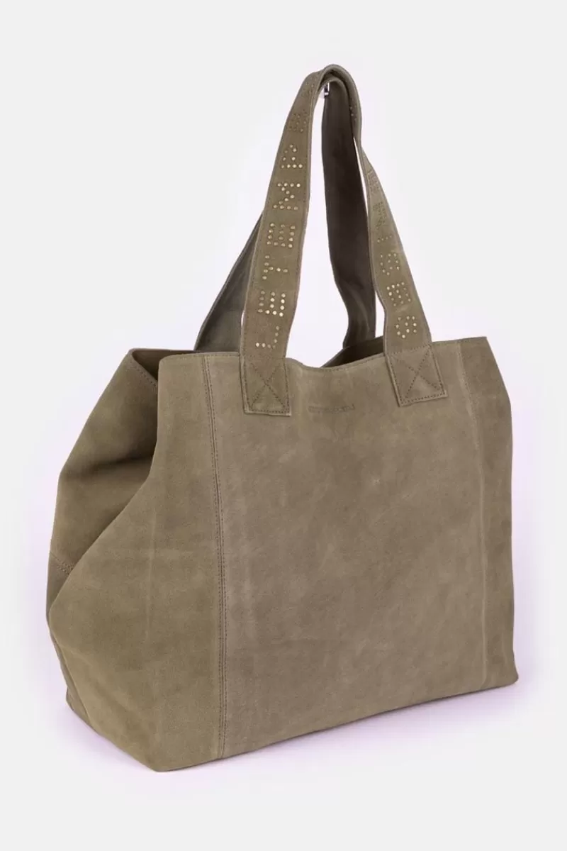 Le Temps des Cerises Sacs & Portefeuilles-Sac Cabas Micky En Cuir Suede Kaki Khaki