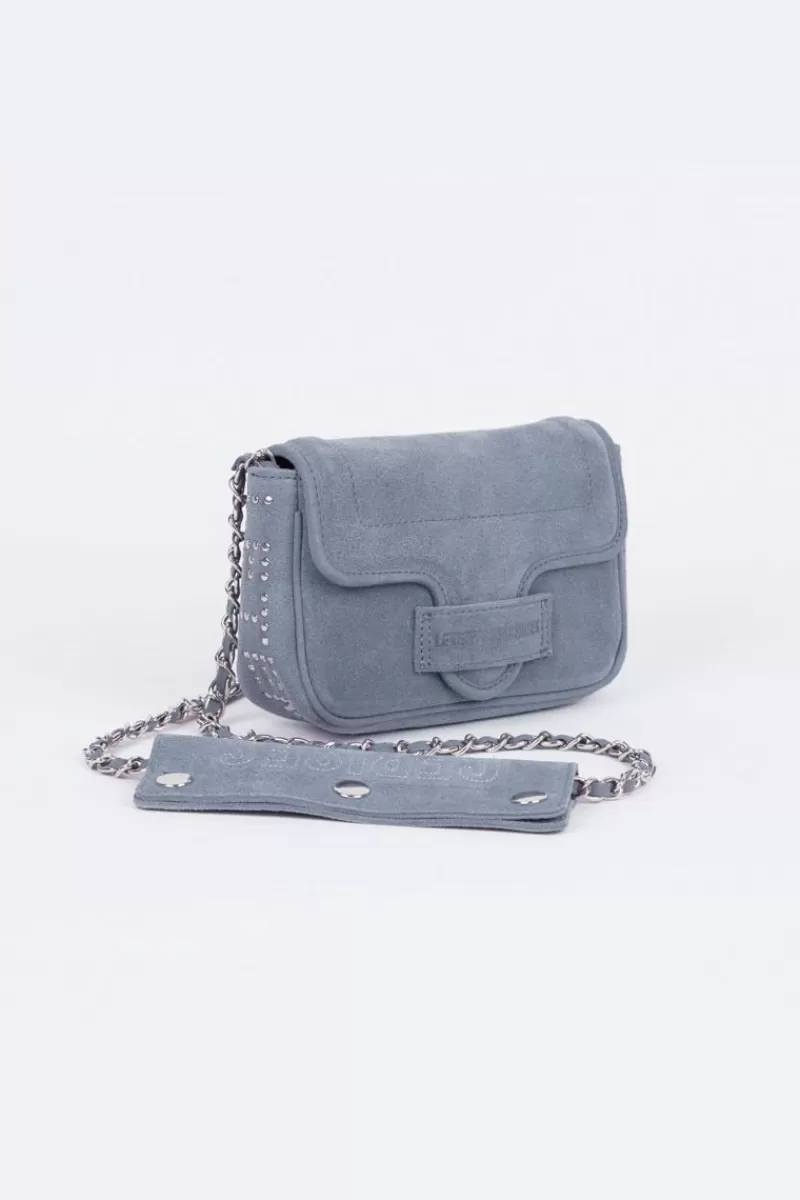 Le Temps des Cerises Sacs & Portefeuilles-Sac Klelia En Cuir Suede Bleu Gris Denim