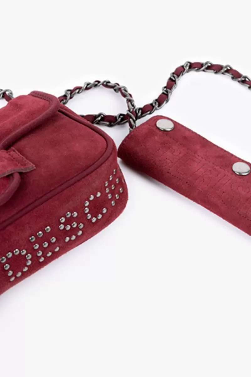 Le Temps des Cerises Sacs & Portefeuilles-Sac Klelia En Cuir Suede Bordeaux Rouge Fonce