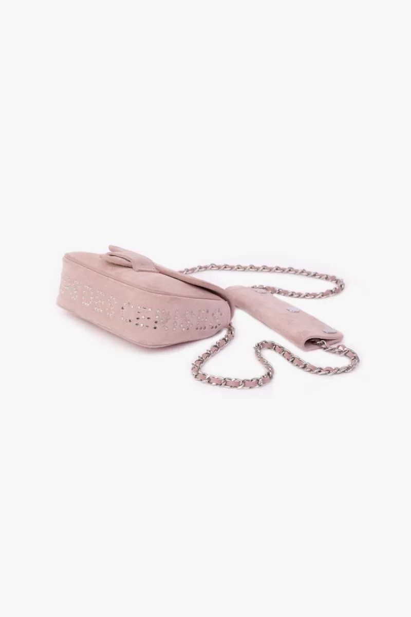 Le Temps des Cerises Sacs & Portefeuilles-Sac Klelia En Cuir Suede Rose Poudre Powdery Pink