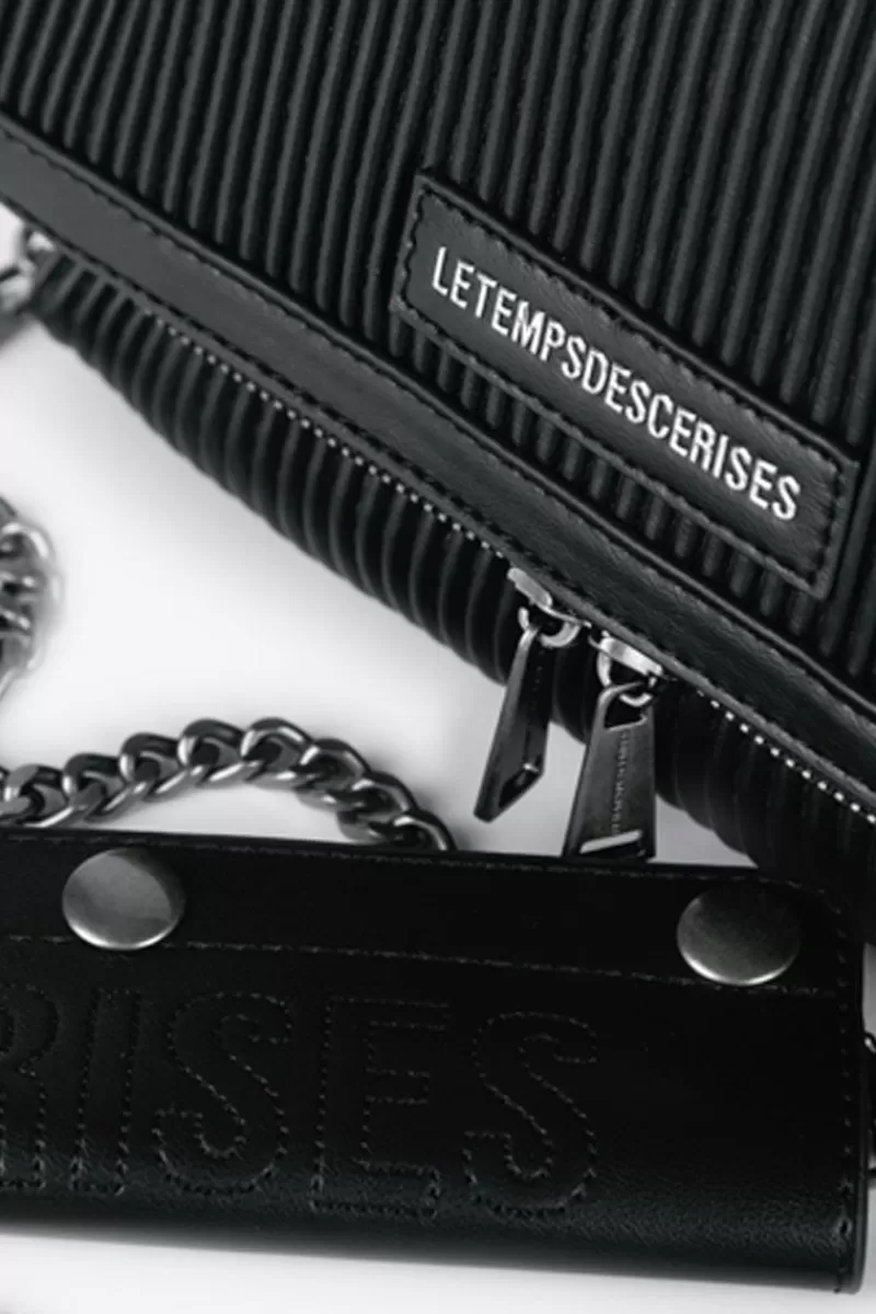 Le Temps des Cerises Sacs & Portefeuilles-Sac Leter Noir Plisse Black