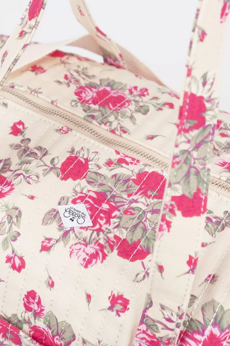 Le Temps des Cerises Sacs & Portefeuilles-Sac Week-End Lisia A Motif Fleuri Rose Pink