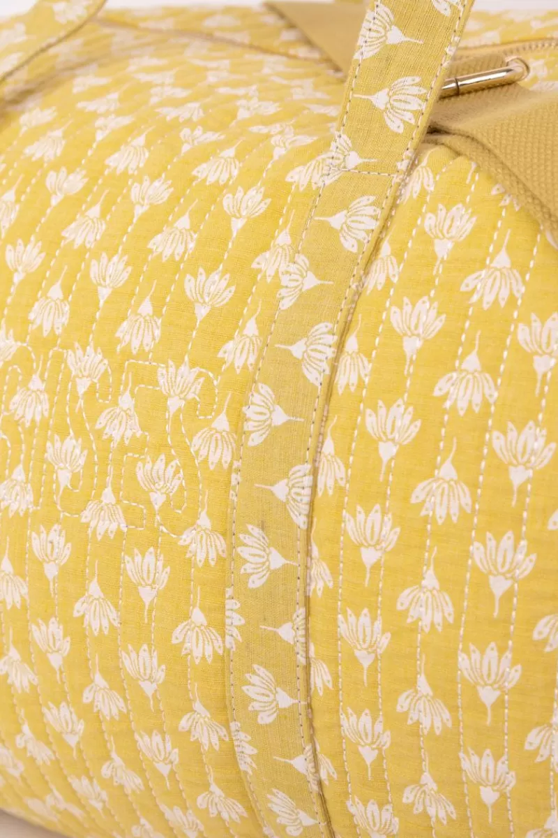 Le Temps des Cerises Sacs & Portefeuilles-Sac Week-End Lisia Jaune A Motif Fleuri Yellow