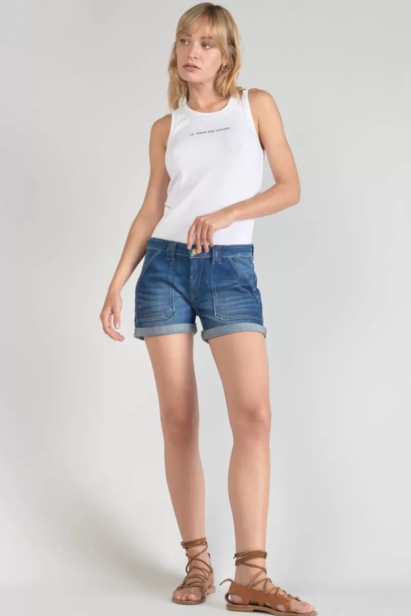 short_bloom_en_jeans_bleu_fonce_5.webp Le Temps des Cerises Jupes & Shorts-Short Bloom En Jeans Bleu Fonce Blue
