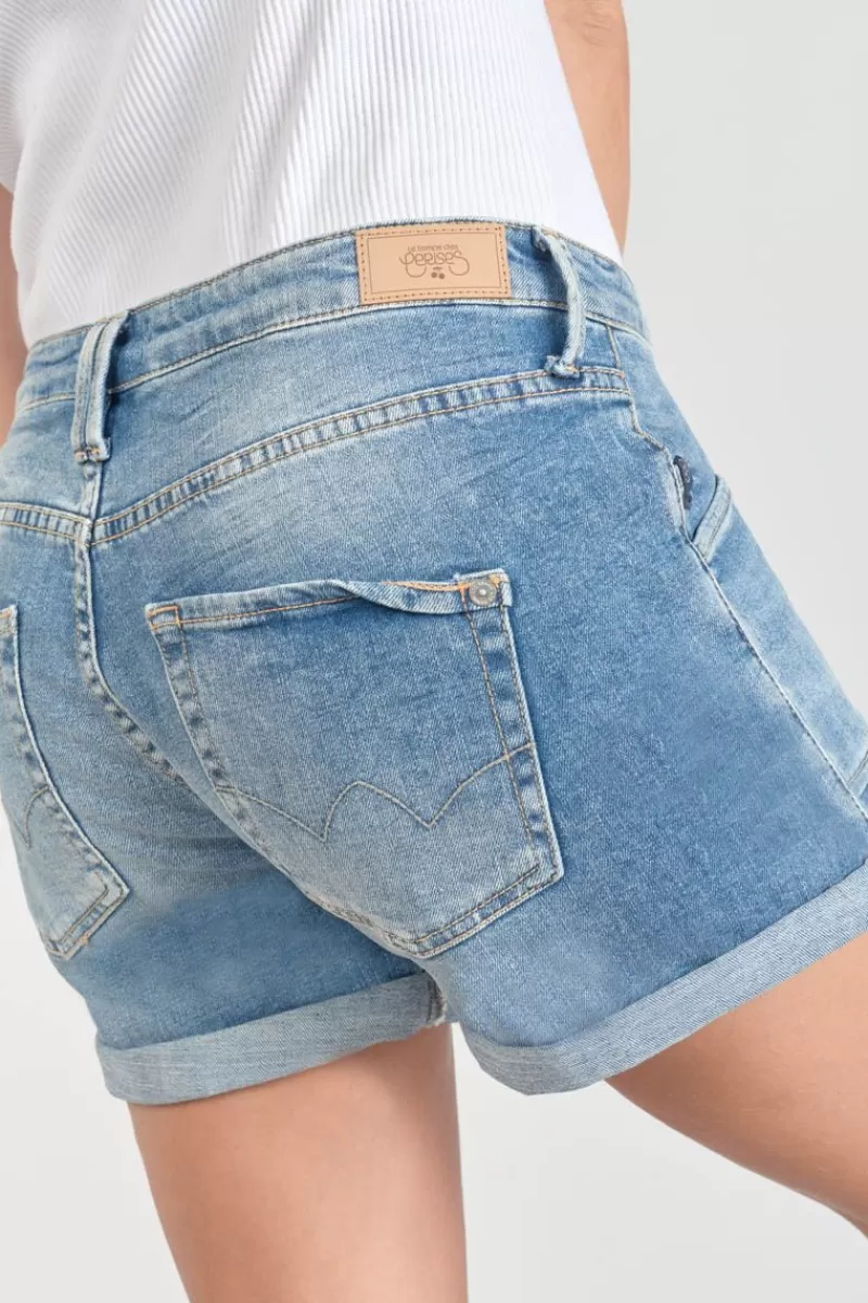 short_madrague_en_jeans_bleu_2.webp Le Temps des Cerises Jupes & Shorts-Short Madrague En Jeans Bleu Blue