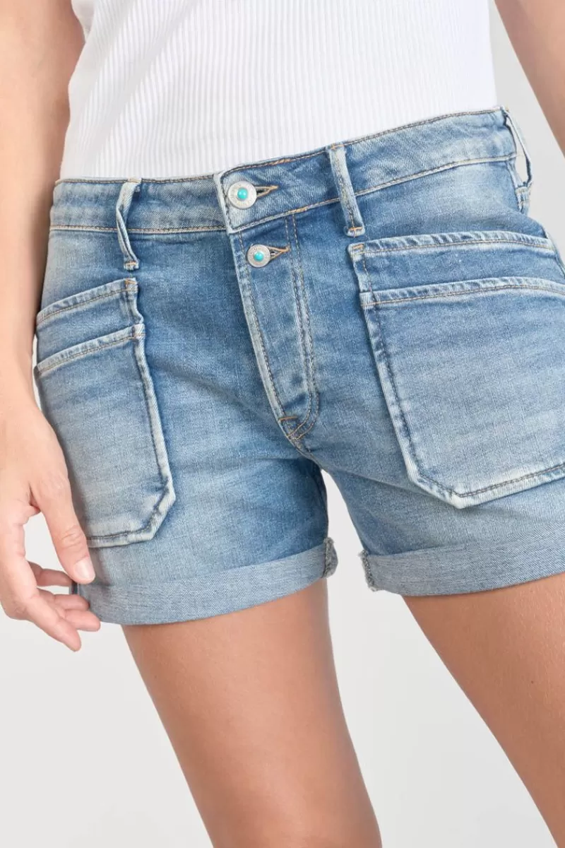 short_madrague_en_jeans_bleu_3.webp Le Temps des Cerises Jupes & Shorts-Short Madrague En Jeans Bleu Blue