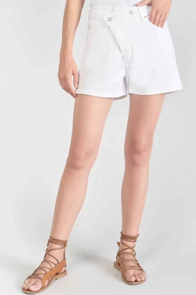 short_mosta_en_jeans_blanc_a_fermeture_asymetrique_3.webp Le Temps des Cerises Coupe Criss Cross-Short Mosta En Jeans Blanc A Fermeture Asymetrique White