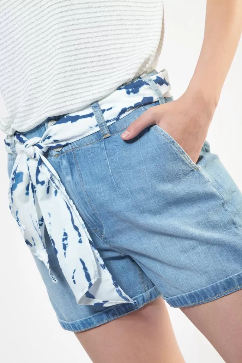 Le Temps des Cerises Jupes & Shorts-Short Sydney En Jeans Bleu Blue