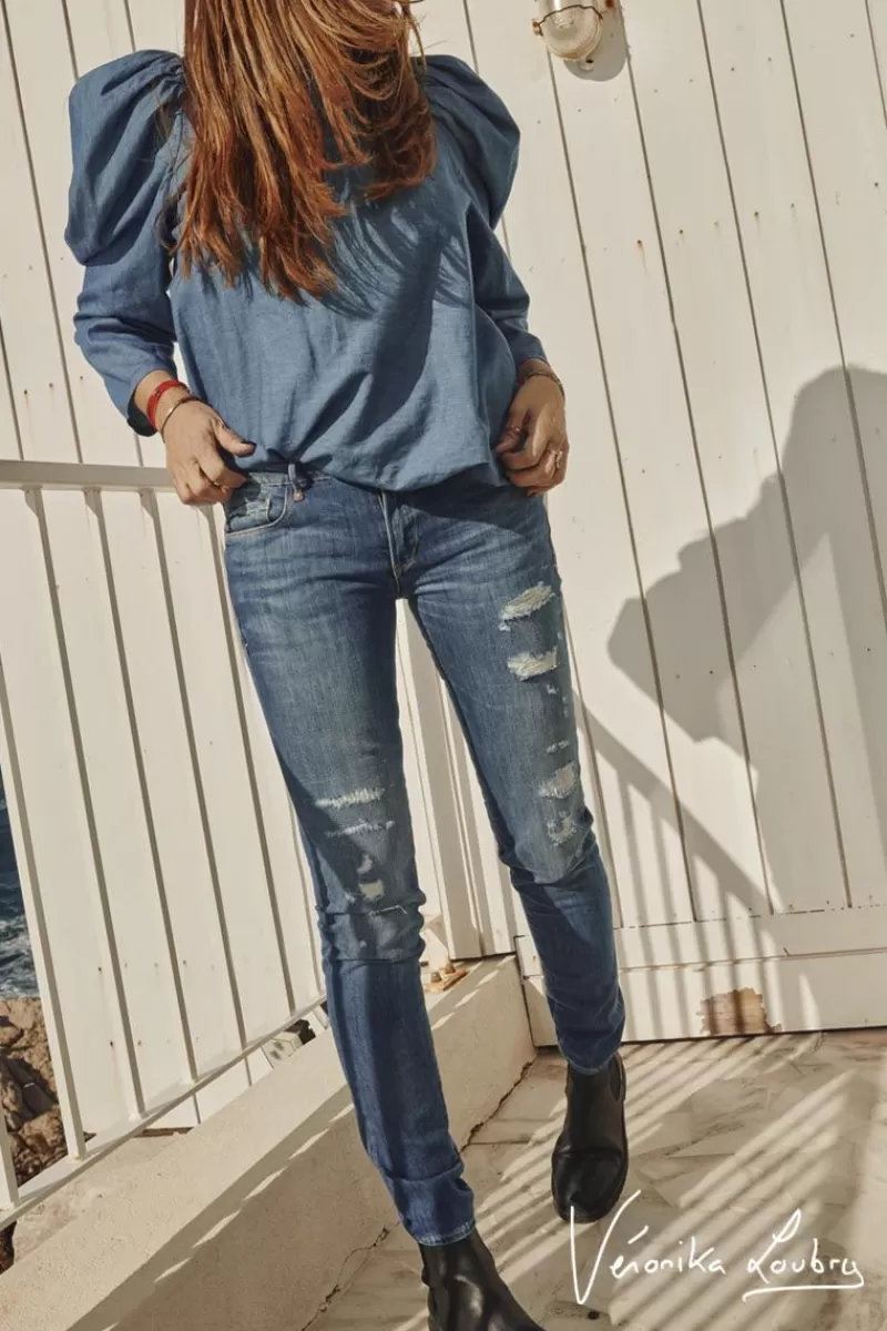 slim_by_veronika_loubry_jeans_bleu_n_3.webp Le Temps des Cerises Coupe Slim-300/16 Slim By Veronika Loubry Jeans Bleu N°3 Blue