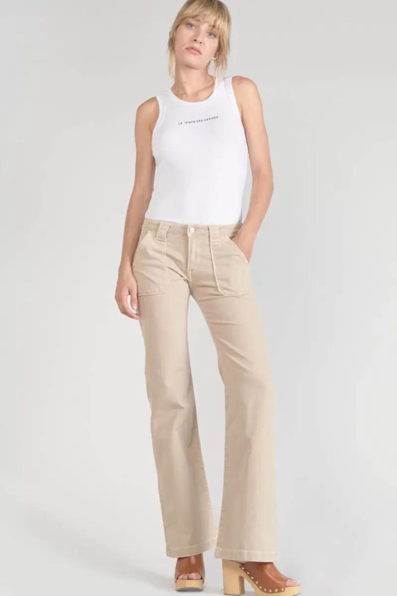 sormiou_flare_jeans_beige_sable_3.webp Le Temps des Cerises Coupe Flare / Bootcut-Sormiou Flare Jeans Beige Sable Desert
