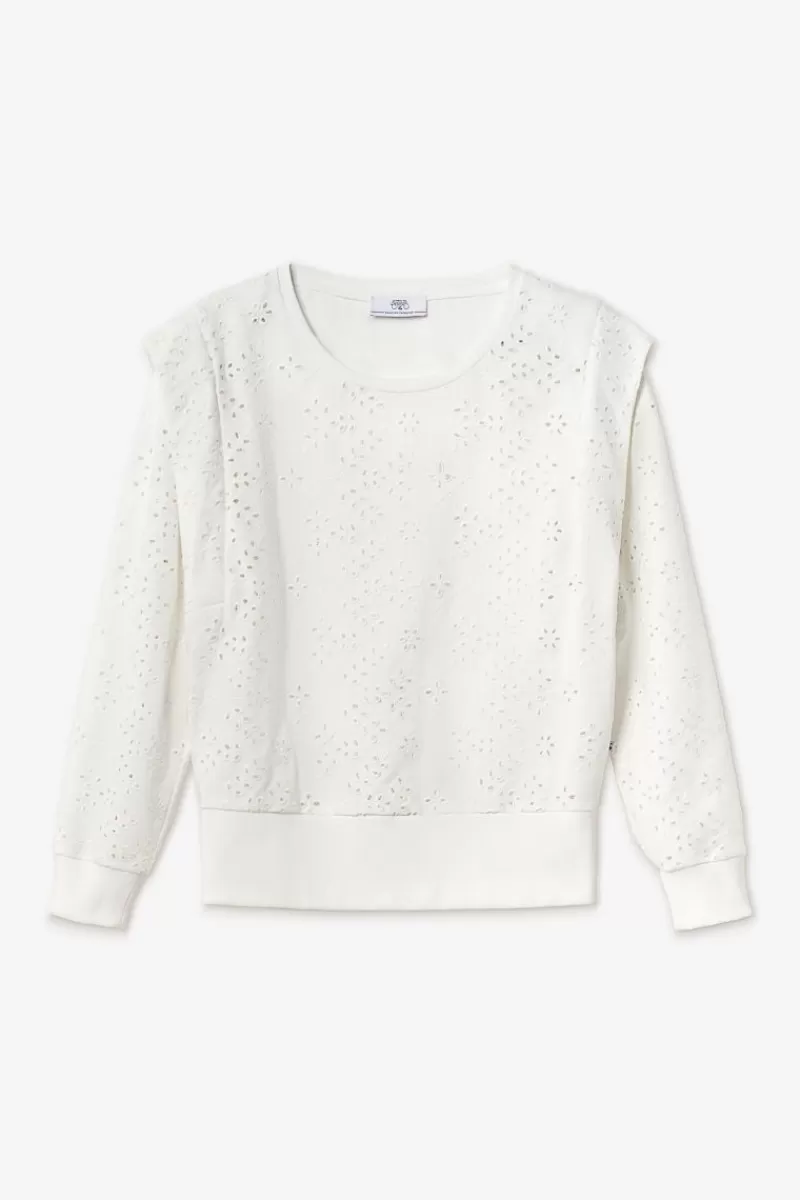 sweat_plume_ajoure_blanc_6.webp Le Temps des Cerises Pulls & Sweats & Cardigans-Sweat Plume Ajoure Blanc Ice Cream