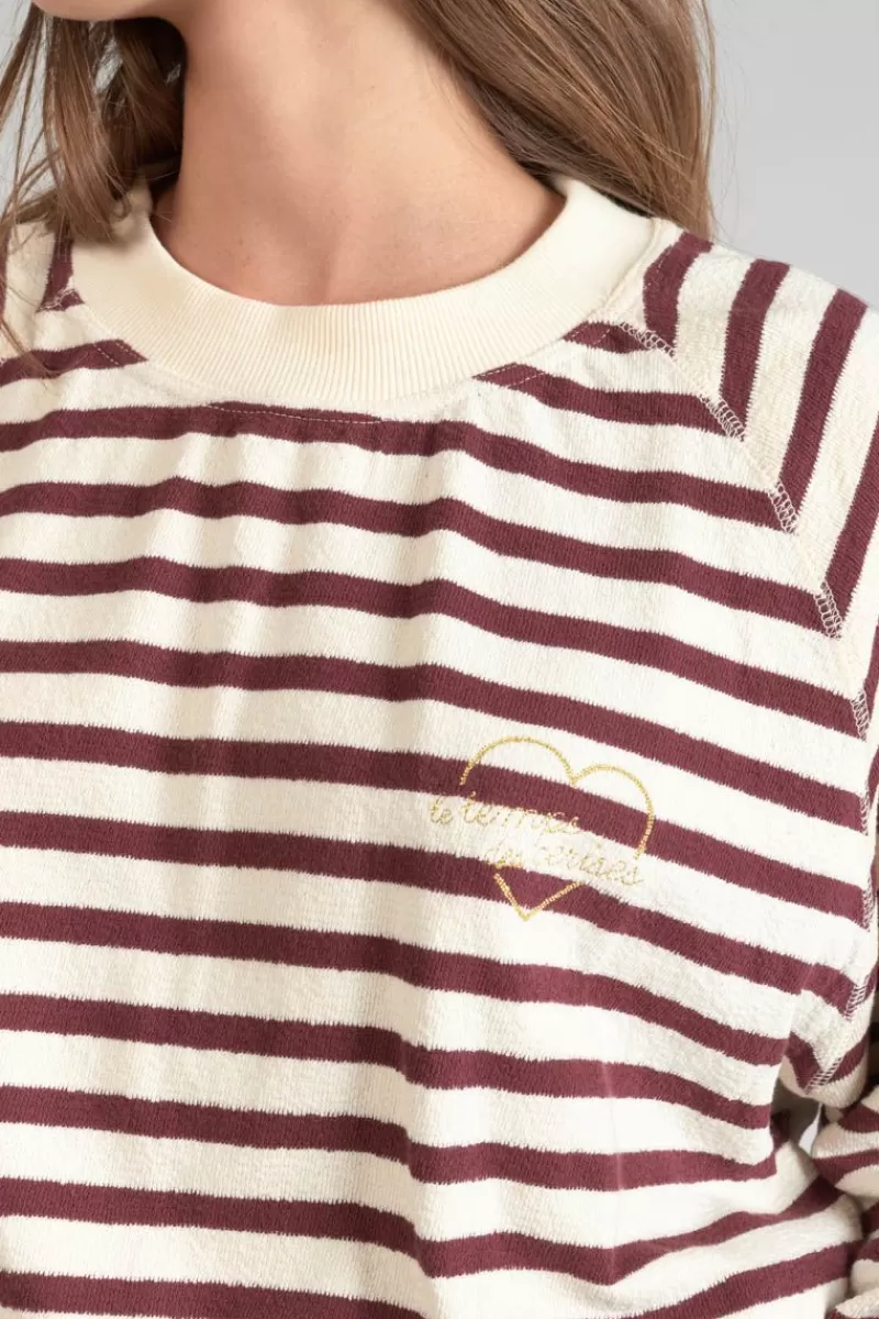 sweatshirt_koa_mariniere_prune_2.webp Le Temps des Cerises Pulls & Sweats & Cardigans-Sweatshirt Koa Mariniere Prune Ice Cream