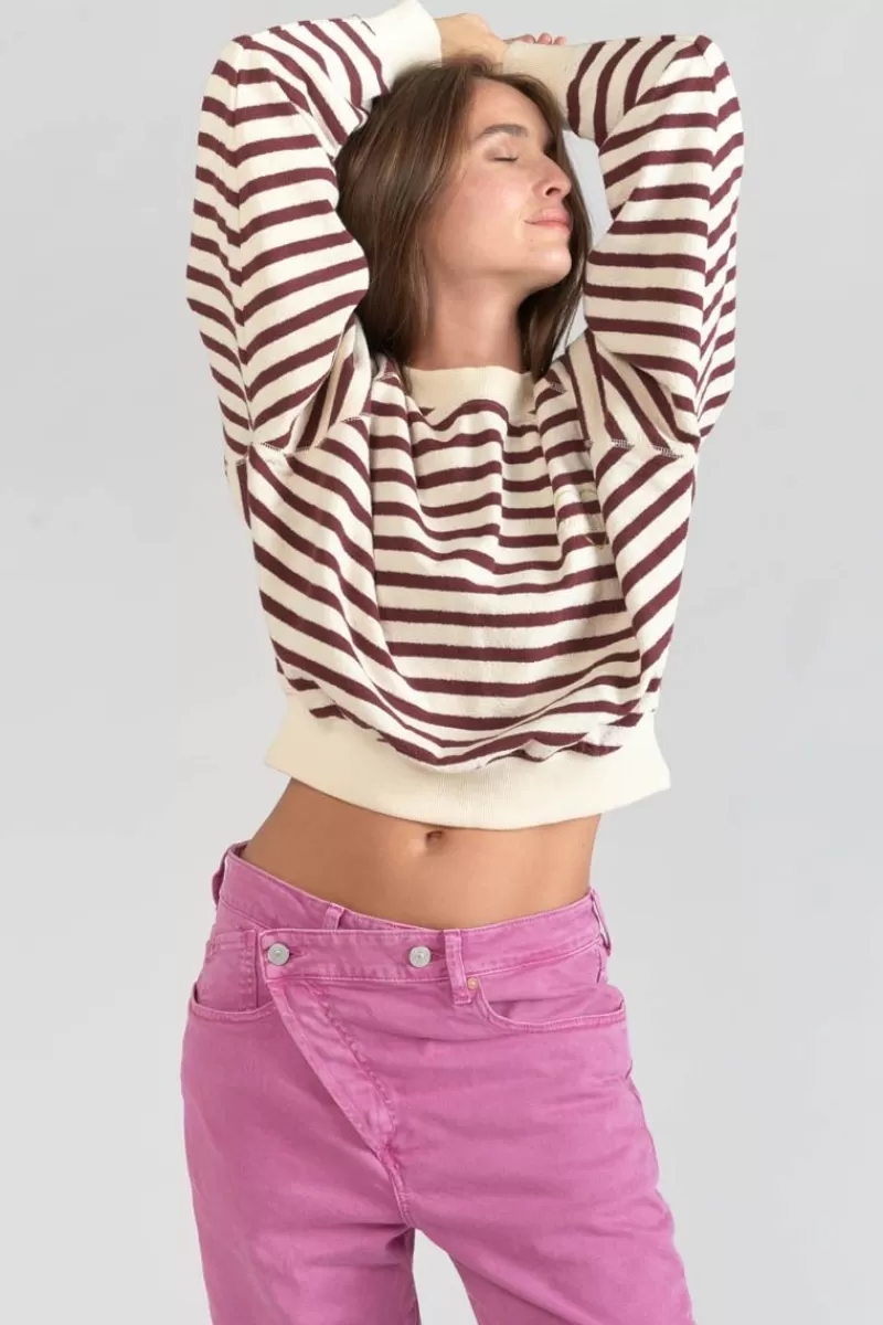 sweatshirt_koa_mariniere_prune_4.webp Le Temps des Cerises Pulls & Sweats & Cardigans-Sweatshirt Koa Mariniere Prune Ice Cream